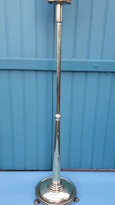 Film of Large Brass Floor Standing Lantern Light – 16"