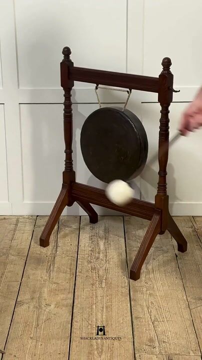 Film of Antique Oak Dinner Gong