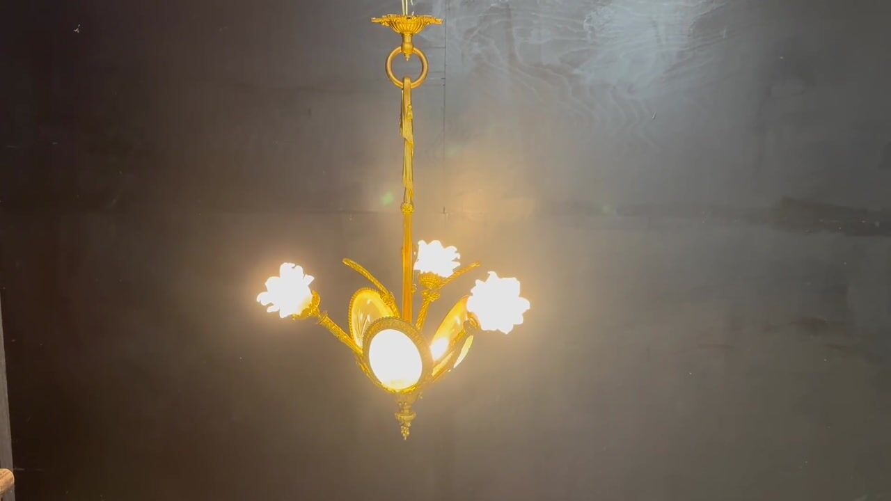 Film of Stunning French Ormolu Chandelier
