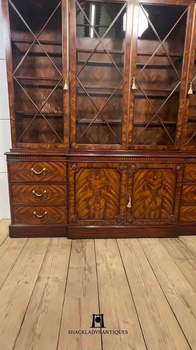 Film of George III Style Mahogany Breakfront Library Bookcase