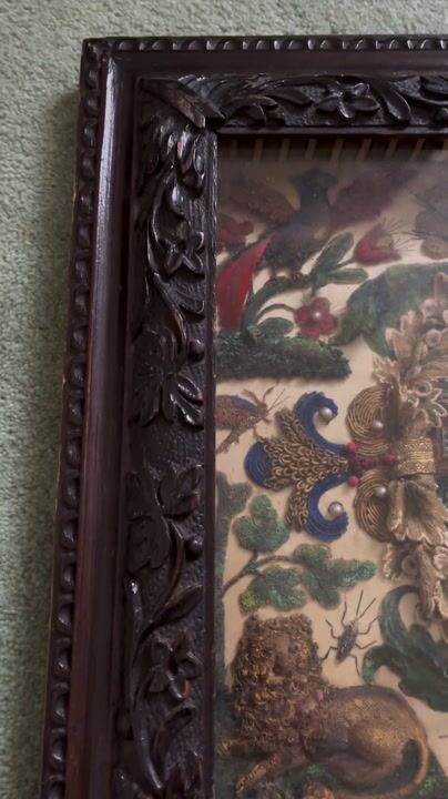 Film of Stumpwork Embroidery - King Charles II and His Favourite Mistress, 17th Century
