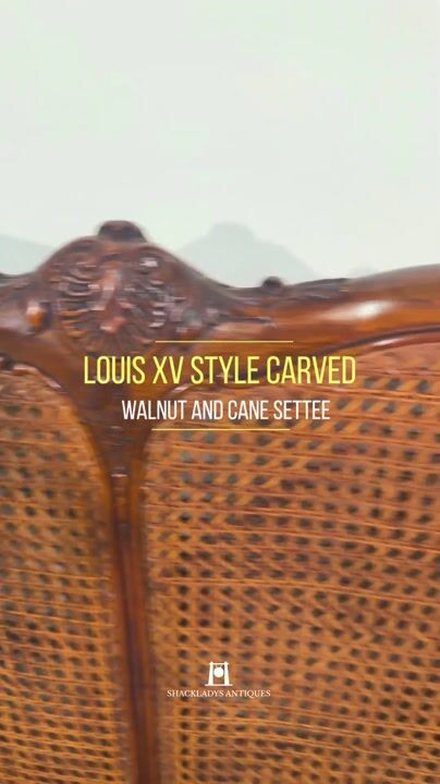 Film of Louis XV Style Carved Walnut and Cane Settee