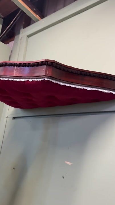 Film of 19th Century Upholstered Ciel De Lit Bed Canopy Corona