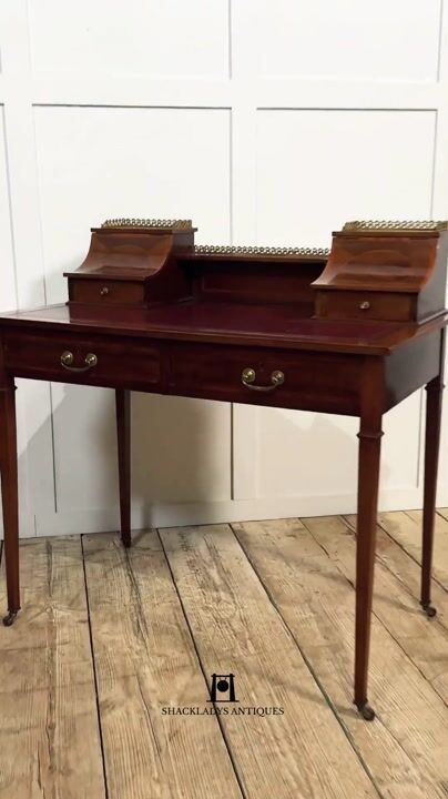 Film of Mahogany Writing Desk with Satinwood Inlay