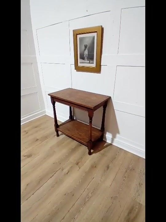 Film of Antique Arts & Crafts Victorian Oak Table C1890-1910