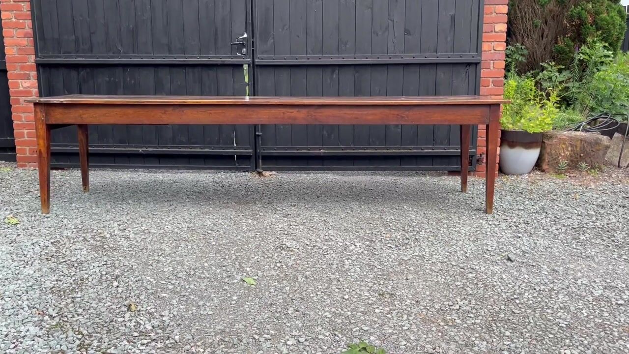 Film of Long 19th C. French Cherrywood Farmhouse Table