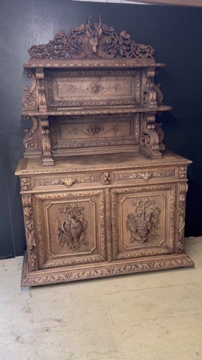 Film of Wonderful French Hunting Sideboard